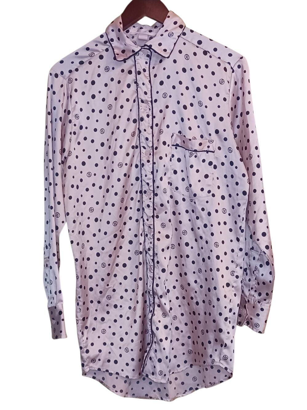 Victoria Secret Small Pink Long Sleeve Button-Down Pajama Night Shirt